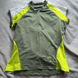 Descente Olive and Neon Yellow Cycling Jersey